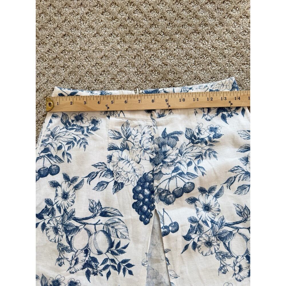 Reformation Jonas Linen 2 Piece Skirt Top Floral Sz 6 Blue White Set Resort - Picture 11 of 16